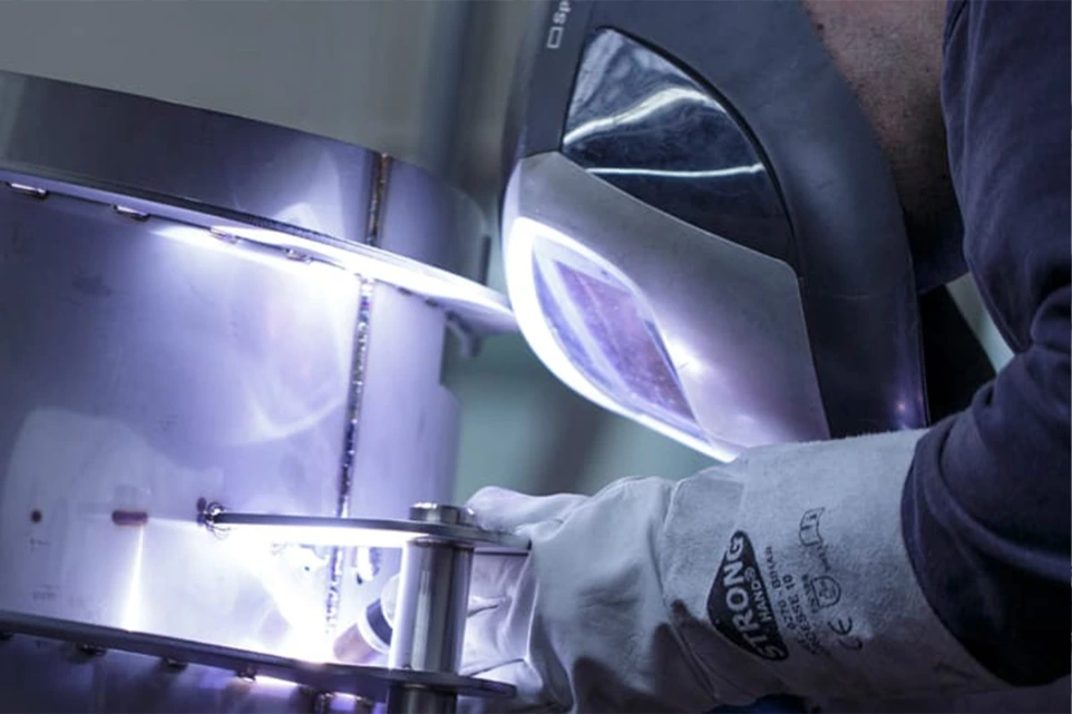 Industrial welding services at a production facility